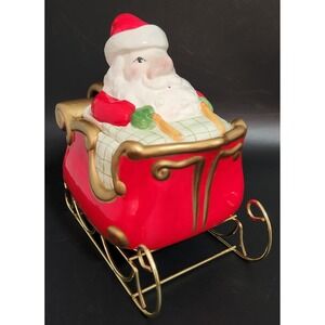 House Of Lloyd Christmas Around The World Santa's Flight 1992 Vintage,Candy Dish